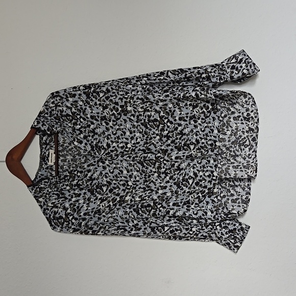 Zadig and Voltaire Tink Leo Crinkle Blouse with Lace Trim Size XS - Picture 4 of 10